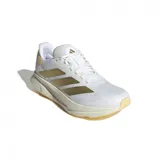 Championes Adidas Duramo SL2 de running para mujer, color blanco con detalles dorados.