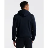 Buzo hoodie de felpa azul marino con el logo del pingüino Pete en el centro. Tiene interior suave, capucha ajustable con cordón y bolsillo canguro.