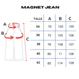 Jean de mezclilla azul oscuro con lavado desgastado y paneles con costuras diagonales pronunciadas, de corte ancho y holgado.