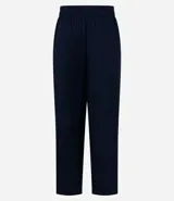 Pantalón fluido color verde oliva confeccionado en viscolino, con cintura elástica, lazo, pliegues y bolsillos.