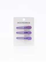 Pack de tres pinzas para el pelo con diseño iridiscente.