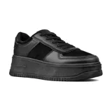 Championes negros de plataforma con cordones.
