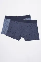 Pack de dos boxers de algodón con cintura elástica y estampados únicos.