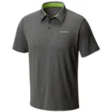 Polo de hombre Columbia Tech Trail, color blanco, de manga corta, con logo bordado en el pecho. Confeccionada en tejido hidroabsorbente Omni-Wick™ con elastano.