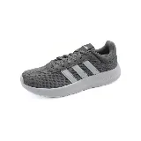 Championes Adidas Lite Racer 4.0 grises, con detalles en blanco y suela Cloudfoam.