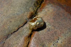 Anillo plateado con diseño irregular inspirado en los corales marinos.