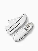Zapatillas Converse Chuck Taylor All Star Lift, color blanco, con plataforma alta y detalles en negro.