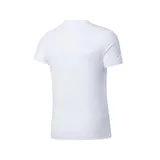 Remera blanca de algodón con logo Reebok negro estampado en el pecho.