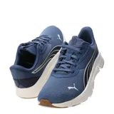 Championes Puma Flexfocus Lite Modern, color azul con detalles en blanco y suela marrón.