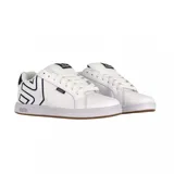 Championes Etnies Fader negros con logo verde en el lateral y suela blanca.