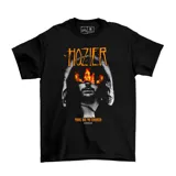 Remera negra de algodón con estampado del cantante Hozier y el título de su canción 'Take Me To Church'.