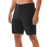 Bermuda negra de corte recto, con bolsillos laterales y traseros.