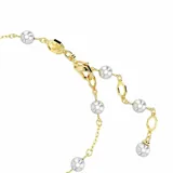 Pulsera con cadena bañada en tono oro, adornada con Crystal Pearls de color gris claro y motivo central de estrella de mar adornada con Crystal Pearls blancas y cristales en colores de inspiración marina.