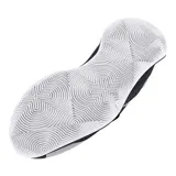 Zapatillas Under Armour Jet 23 unisex, color blanco con detalles en gris y negro.