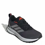 Championes Adidas Runfalcon 5 TR, color negro con detalles plateados y suela blanca. Ideales para running y actividades al aire libre.
