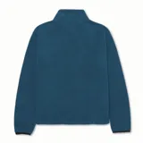 Campera polar negra de microfibra suave y ligera, con cierre completo, cuello alto, puños y cintura elásticos, y logo bordado en el pecho.
