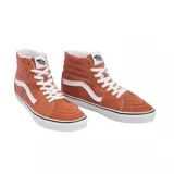 Zapatillas Vans SK8-Hi color naranja con detalles en blanco.