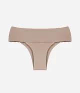 Bombacha de bikini negra de poliamida con cintura ancha.