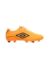Championes de fútbol Umbro Classico III HG, color naranja con detalles en negro y logo de la marca en el lateral.