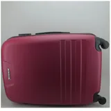 Valija rígida color burdeos con diseño funcional y ruedas para facilitar el transporte.