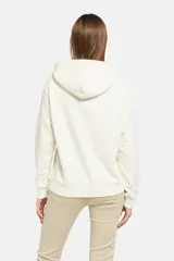 Buzo hoodie color crudo de Levi's, con logo 'LS' bordado en rojo en el pecho.