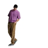 Pantalón de pana color marrón claro, con corte recto y cintura elástica con cordón ajustable.