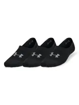 Pack de tres pares de medias Under Armour Breathe Lite Ultra, color negro con logo plateado.