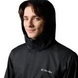 Campera impermeable Columbia Inner Limits III para hombre, color negro, con capucha ajustable, cierre frontal completo, bolsillos con cremallera y puños ajustables.