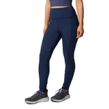 Calza deportiva negra de tiro alto, confeccionada en poliéster reciclado y elastano, con tecnología Omni-Wick™ y bolsillo lateral en la pierna.