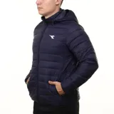 Campera inflada deportiva Diadora para hombre, con capucha y cierre frontal.