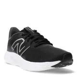Championes New Balance 411 V3 para hombre, color negro con detalles en blanco y logo de la marca en el lateral. Confeccionados en malla transpirable y suela de goma.