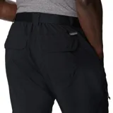 Short deportivo gris de corte recto, con bolsillos laterales con cierre y cintura elástica con cinturón ajustable.