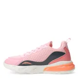 Championes de mujer en color rosa claro, con diseño de malla y suela gruesa.