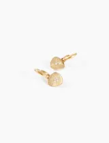 Aros plateados de acero quirúrgico hipoalergénico con dije triangular con strass.