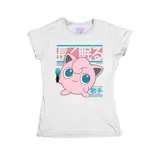 Remera entallada de algodón con estampado del personaje Jigglypuff, inspirado en el anime.