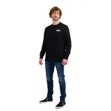 Buzo de manga larga O'Neill color negro, con cuello redondo y textura tejida. Presenta un pequeño logo rectangular de la marca en el pecho.