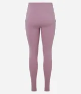 Calza legging deportiva color verde agua, de microfibra, con cintura ancha y bolsillos laterales.