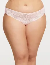 Panty de microtul y encaje color rosado.