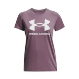Remera deportiva Under Armour color fucsia con logo blanco estampado en el frente.