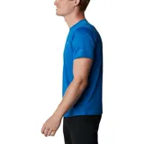 Remera deportiva Columbia Hike Crew color borgoña, de corte clásico y manga corta, con logo estampado en el pecho. Confeccionada en poliéster con tecnología Omni-Wick para absorción de la humedad y control de olores.