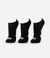 Kit de 3 pares de medias invisibles Puma blancas con logo negro.