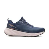 Championes deportivos Skechers Relaxed Fit: Edgeride - EXXO color azul marino con detalles en naranja y suela blanca. Fabricados con materiales reciclados y veganos, con plantilla Skechers Air-Cooled Memory Foam y suela de tracción flexible.
