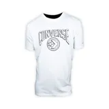 Remera blanca unisex con logo de Converse en el pecho, de corte clásico y manga corta.