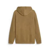 Canguro Puma color marrón de chiporro sintético con capucha, bolsillo tipo canguro, puños y dobladillo elásticos, y logo bordado en el pecho.