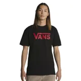 Remera de algodón negro con logo de Vans en color rojo en el frente.