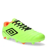 Championes de fútbol Umbro Classico III HG, color azul marino con detalles en verde flúor y logo de la marca en el lateral.
