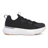 Championes Under Armour unisex, color negro con detalles en gris y suela blanca con detalles en marrón.