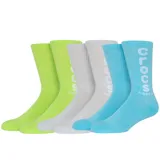 Pack de 3 medias de caña media con logo de Crocs, en colores verde y azul.