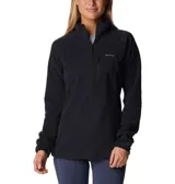 Buzo polar Columbia negro con cuello alto y cierre 1/2. Cuenta con tecnología Omni-Heat™ Helix, bolsillo con cremallera en el pecho y bolsillos para las manos con cremallera.