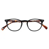 Lentes de eco acetato color negro con patillas en carey.